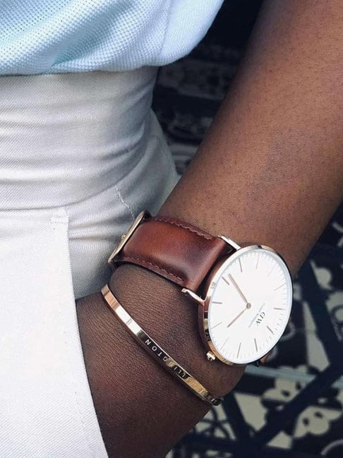 Shop Authentic Daniel Wellington Classic St Mawes White Dial Brown Leather Strap Watch For Men - DW00100006 - Luxxuri