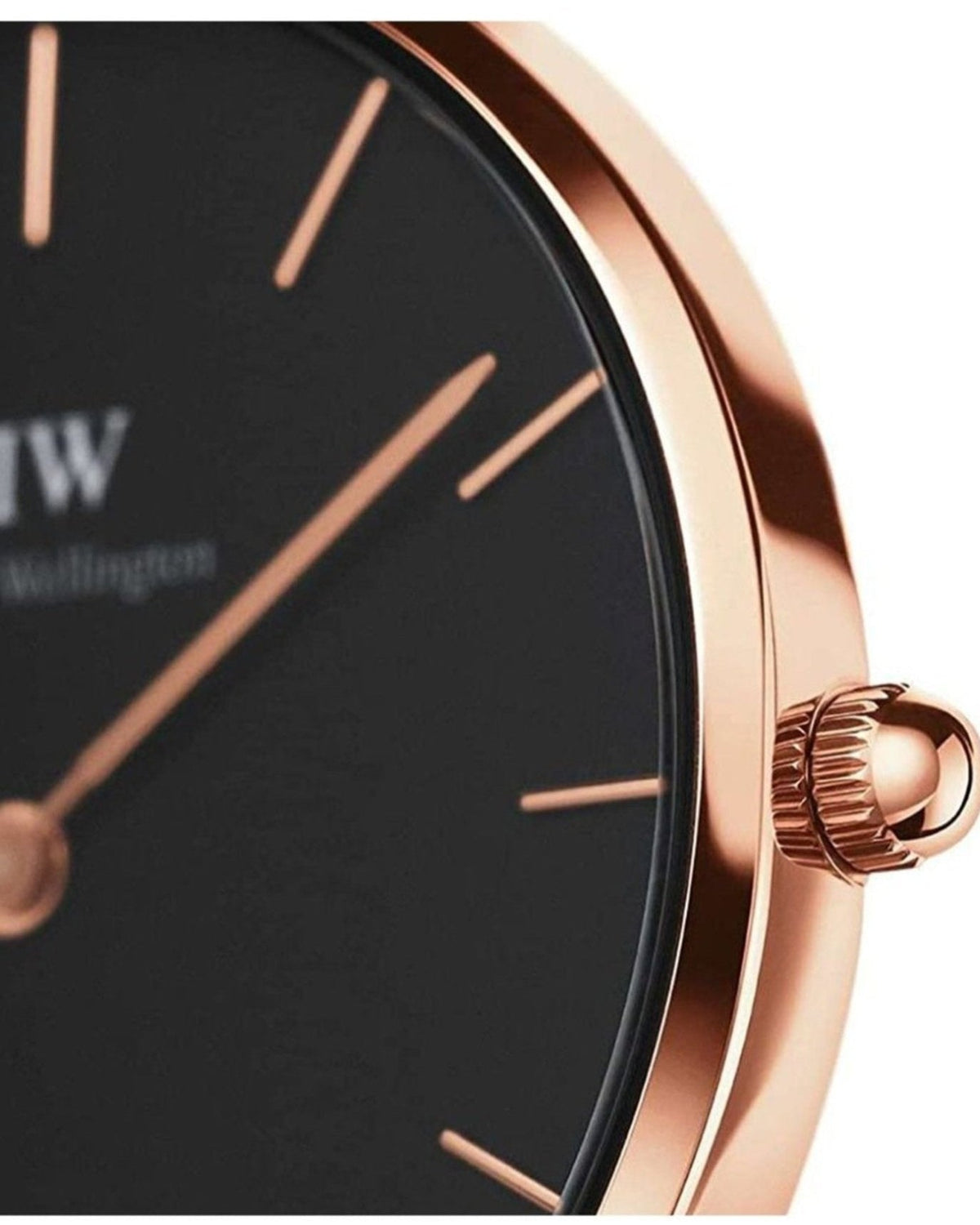 Shop Authentic Daniel Wellington Petite Melrose Black Dial Rose Gold Mesh Strap Watch For Women - DW00100303 - Luxxuri