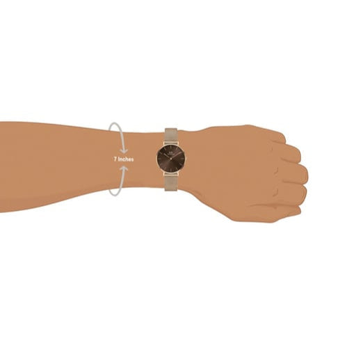 Shop Authentic Daniel Wellington Petite Melrose Brown Dial Rose Gold Mesh Strap Watch For Women - DW00100477 - Luxxuri