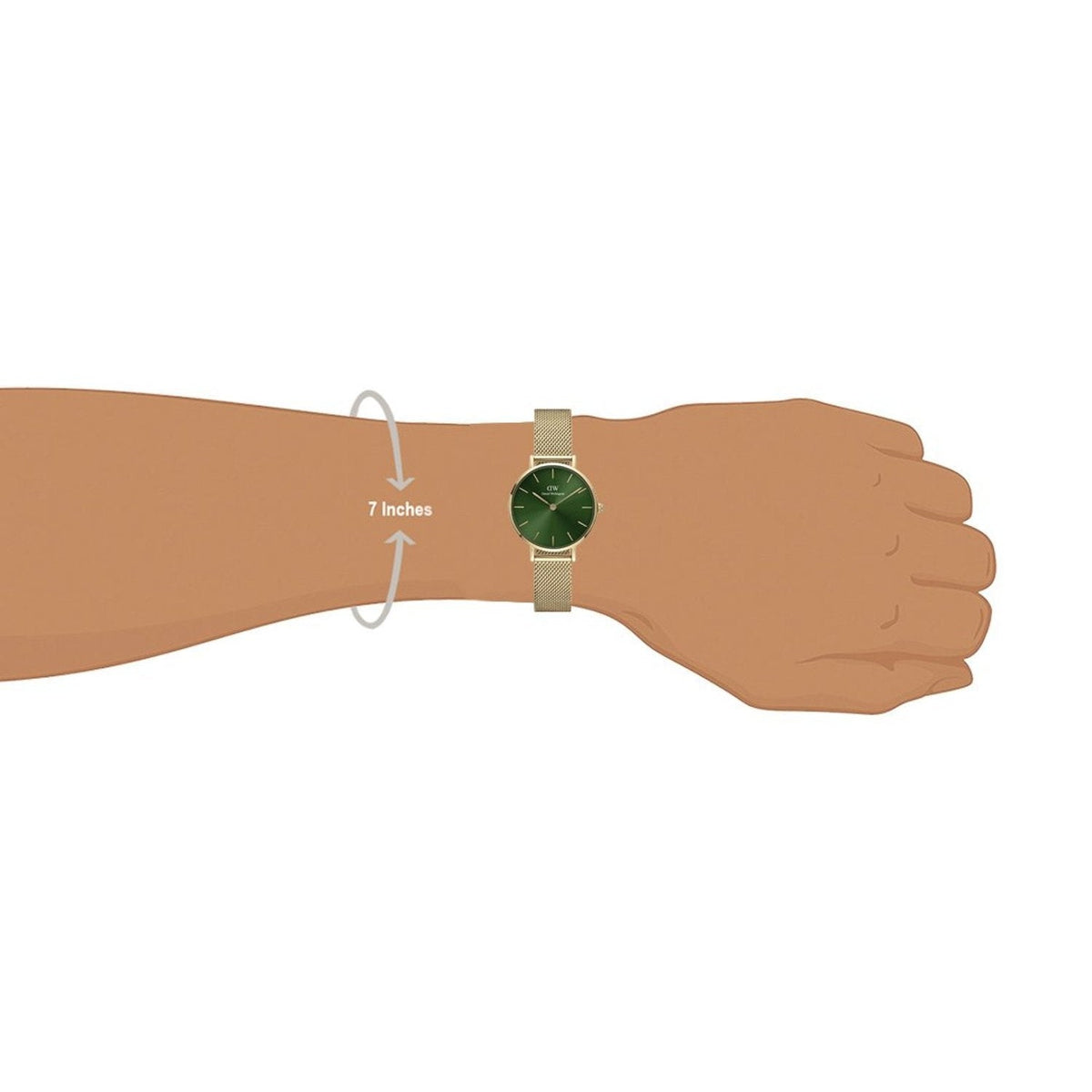 Shop Authentic Daniel Wellington Petite Emerald Green Dial Gold Mesh Strap Watch For Women - DW00100479 - Luxxuri