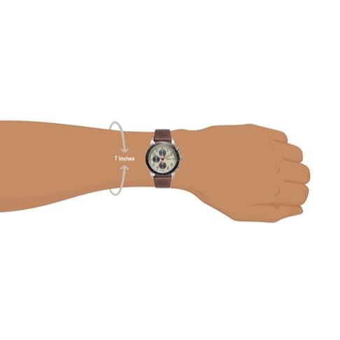 Shop Authentic Fossil Sport Tourer Chronograph White Dial Brown Leather Strap Watch for Men - FS6042 - Luxxuri