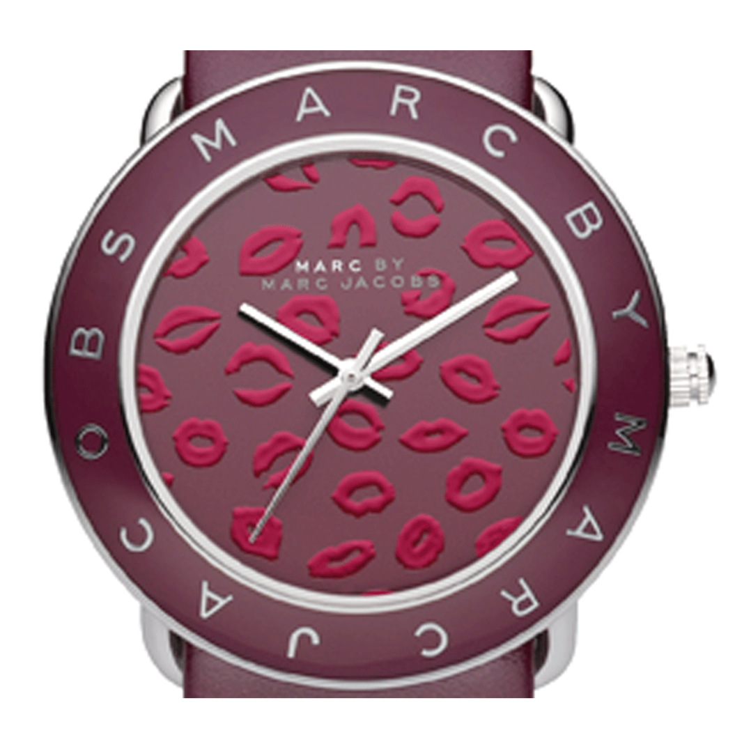 Shop Authentic Marc Jacobs Amy Red Dial Burgundy Leather Strap Watch for Women - MBM1162 - Luxxuri