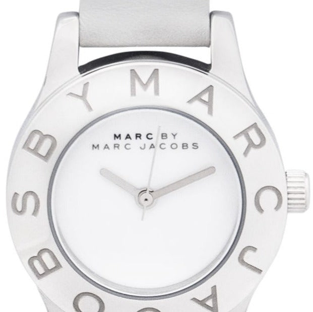 Shop Authentic Marc Jacobs Mini Blade White Dial White Leather Strap Watch for Women - MBM1206 - Luxxuri