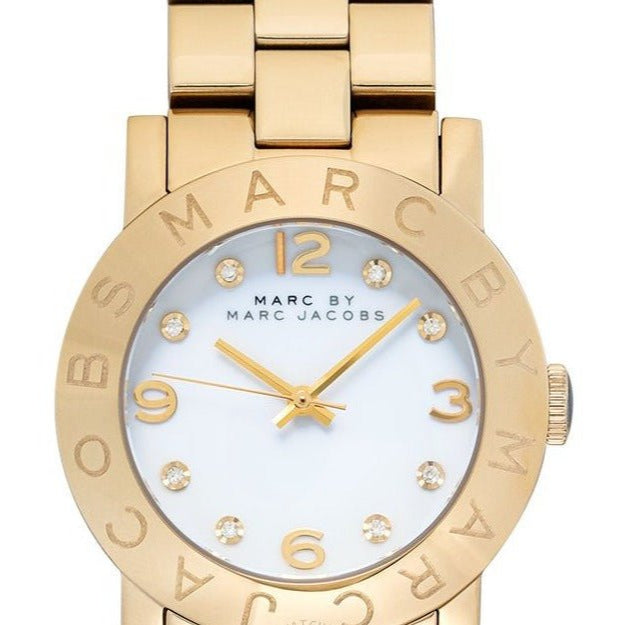 Shop Authentic Marc Jacobs Amy White Dial Gold Steel Strap Watch for Women - MBM3056 - Luxxuri