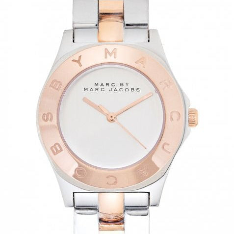 Marc Jacobs Blade Silver Dial Two Tone Steel Strap Watch for Women - MBM3129