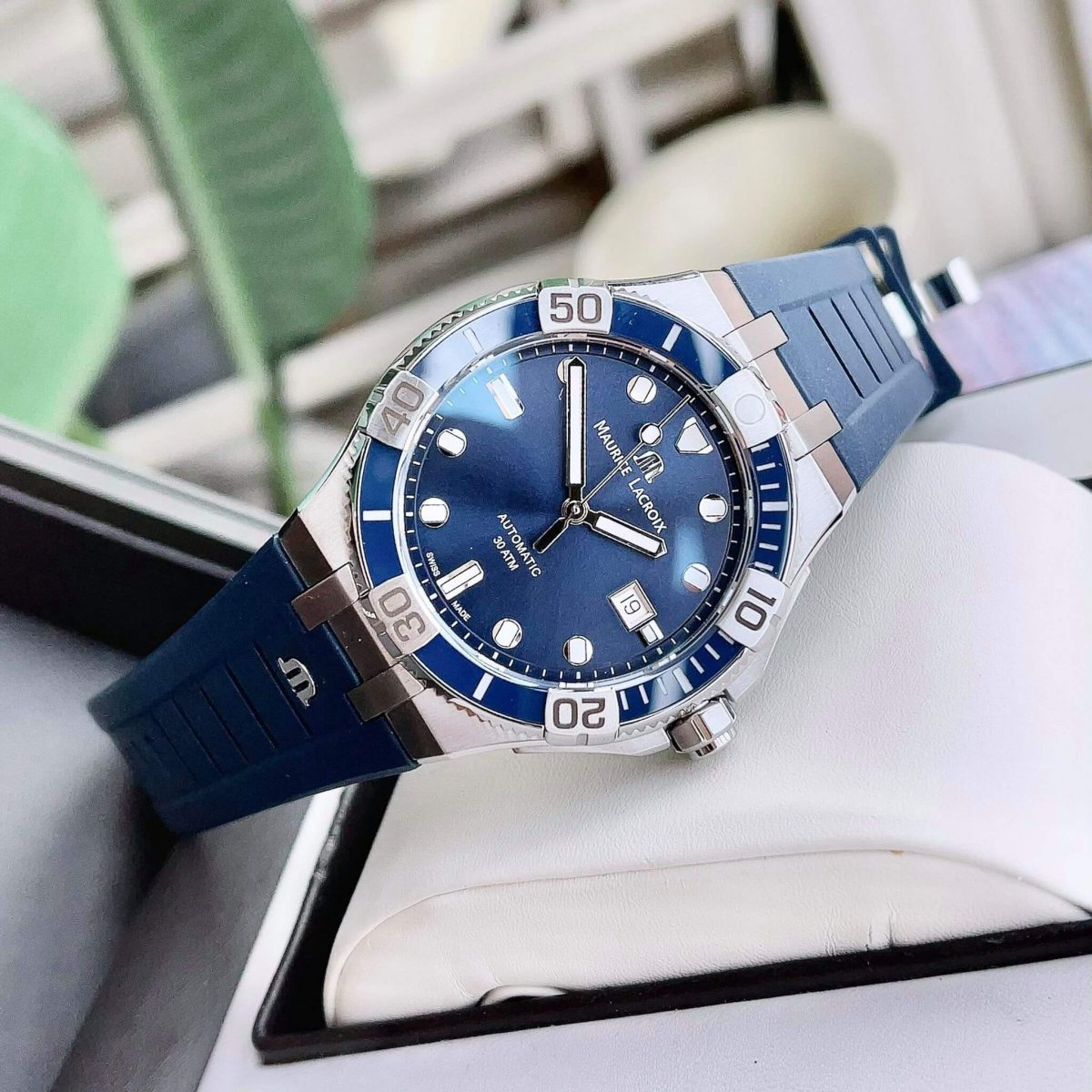 Shop Authentic Maurice Lacroix Aikon Venturer Blue Dial Blue Rubber Strap Watch for Men - AI6058-SS001-430-1 - Luxxuri