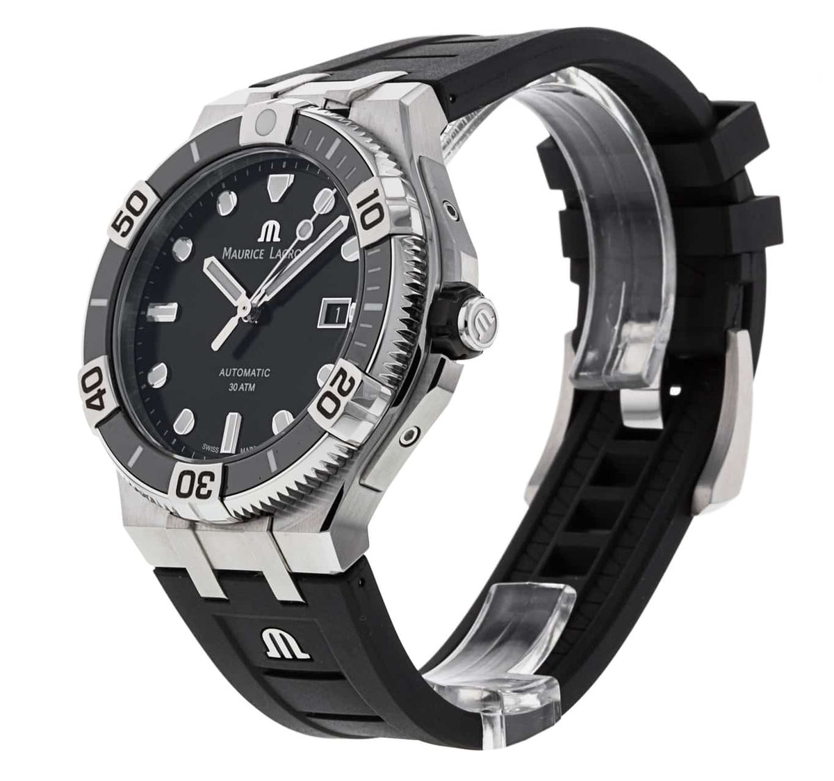 Shop Authentic Maurice Lacroix Aikon Venturer Black Dial Black Rubber Strap Watch for Men - AI6058-SS001-330-1 - Luxxuri