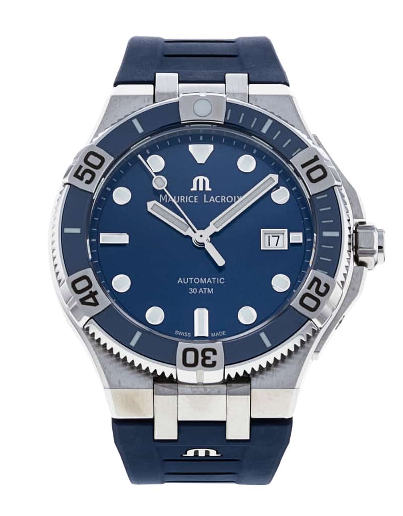 Shop Authentic Maurice Lacroix Aikon Venturer Blue Dial Blue Rubber Strap Watch for Men - AI6058-SS001-430-1 - Luxxuri