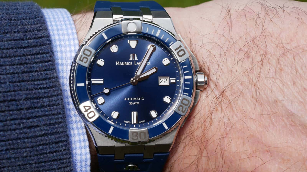 Shop Authentic Maurice Lacroix Aikon Venturer Blue Dial Blue Rubber Strap Watch for Men - AI6058-SS001-430-1 - Luxxuri
