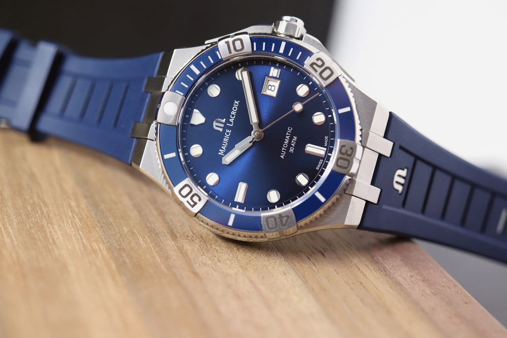 Shop Authentic Maurice Lacroix Aikon Venturer Blue Dial Blue Rubber Strap Watch for Men - AI6058-SS001-430-1 - Luxxuri