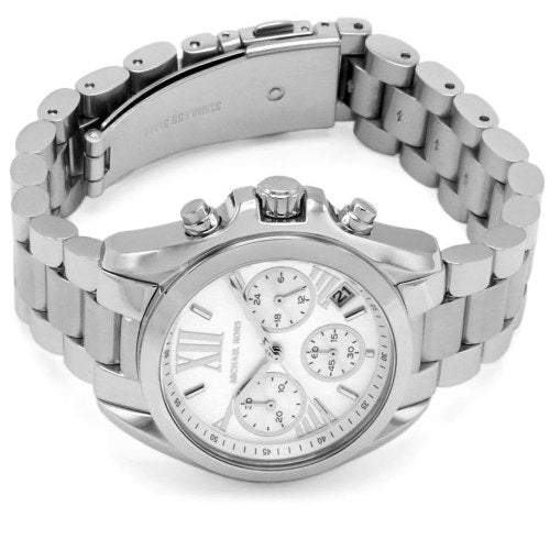Michael Kors Bradshaw Chronograph Silver Dial Silver Steel Strap Watch for Women - MK6174
