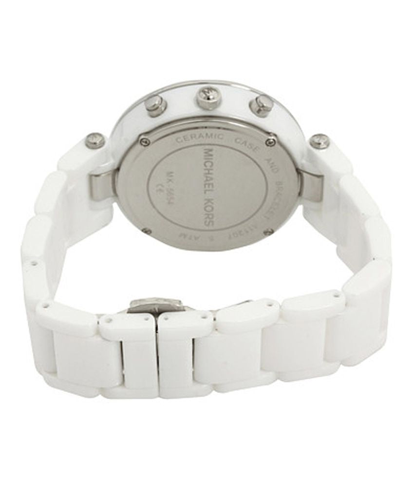 Shop Authentic Michael Kors Parker White Dial White Ceramic Strap Watch for Women - MK5654 - Luxxuri