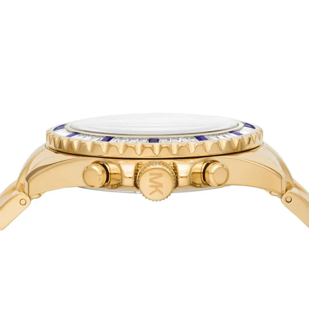 Shop Authentic Michael Kors Everest Chronograph Blue Dial Gold Steel Strap Watch For Women - MK6971 - Luxxuri