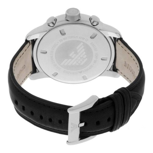Shop Authentic Emporio Armani Classic Chronograph Black Dial Black Leather Strap Watch For Men - AR0431 - Luxxuri