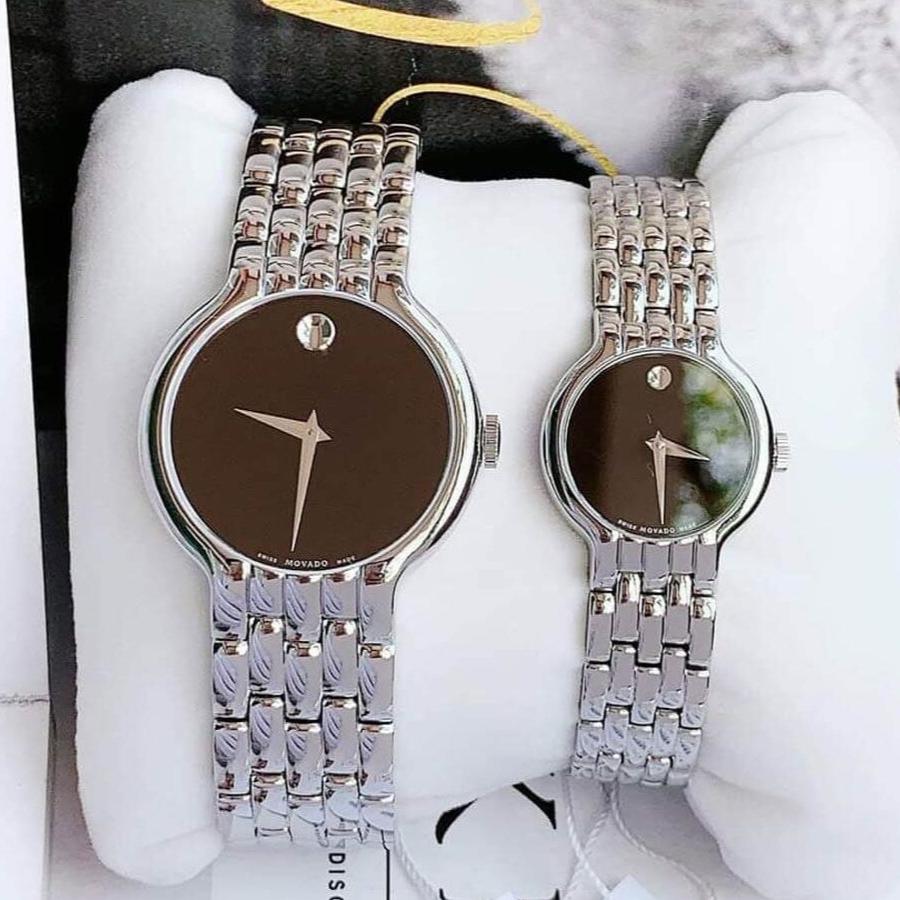 Shop Authentic Movado Classic Quartz Black Dial Silver Steel Strap Watch for Men - 0606337 - Luxxuri