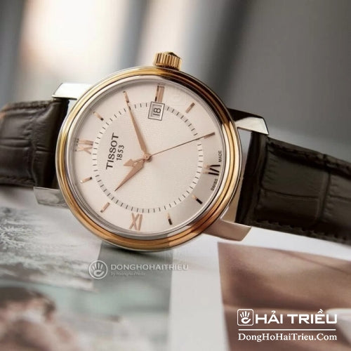 Shop Authentic Tissot Bridgeport Lady White Dial Brown Leather Strap Watch For Women - T097.010.26.118.00 - Luxxuri