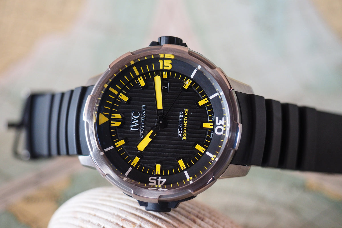 Shop Authentic IWC Aquatimer Automatic 2000 Black Dial Black Rubber Strap Watch for Men - IW358001 - Luxxuri
