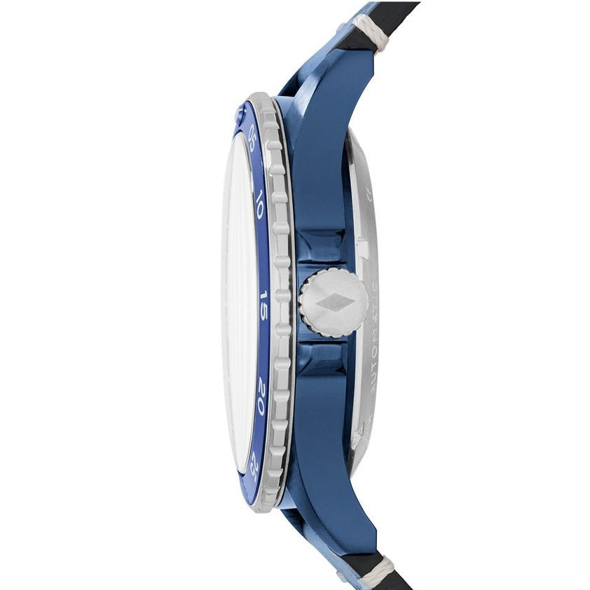Shop Authentic Fossil Crewmaster Sports Automatic Blue Dial Blue Leather Strap Watch for Men - ME3149 - Luxxuri
