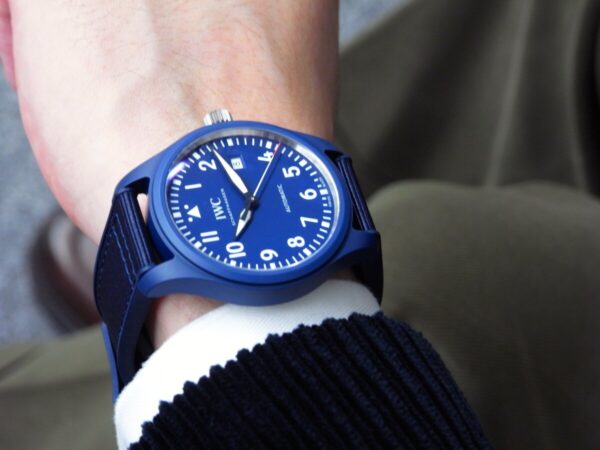 Shop Authentic IWC Pilot’s Watch Automatic "Laureus Sport for Good" Edition Blue Dial Blue Nylon Strap Watch for Men - IW328101 - Luxxuri