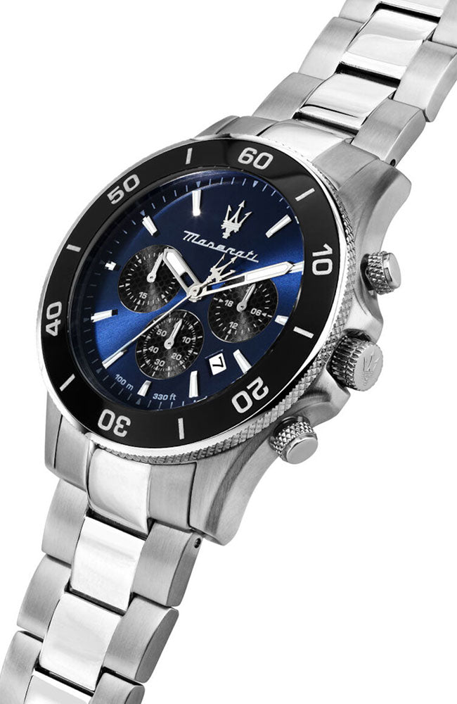 Shop Authentic Maserati Competizione Chronograph Blue Dial Silver Steel Strap Watch For Men - R8873600009 - Luxxuri