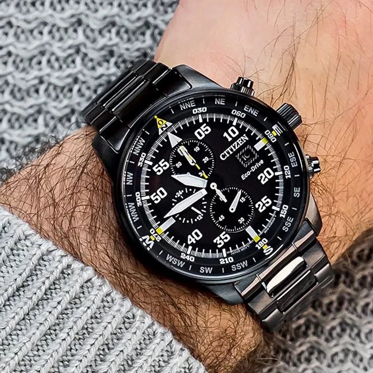 Shop Authentic Citizen Sports Eco Drive Black Dial Black Steel Strap Watch For Men - CA0695-84E - Luxxuri