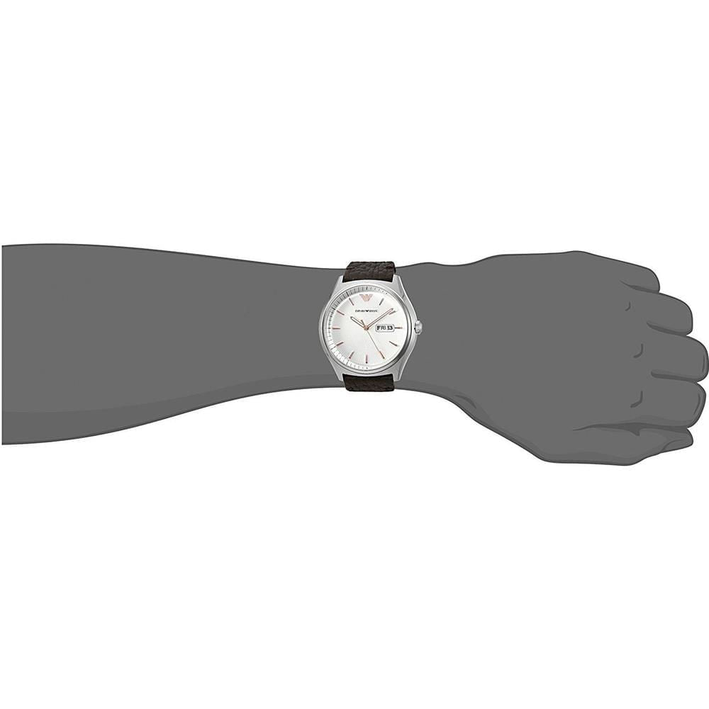 Shop Authentic Emporio Armani Dress Quartz White Dial Brown Leather Strap Watch For Men - AR1999 - Luxxuri