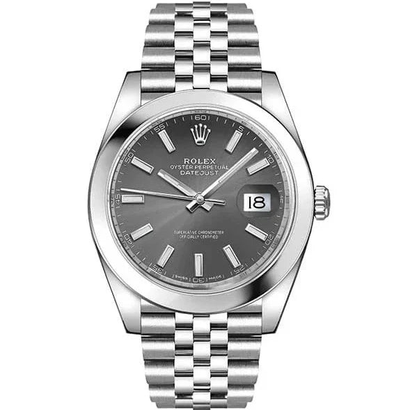 Shop Authentic Rolex Datejust 41 Oyster Grey Dial Silver Oystersteel Bracelet Watch for Men - M126300-0008 - Luxxuri