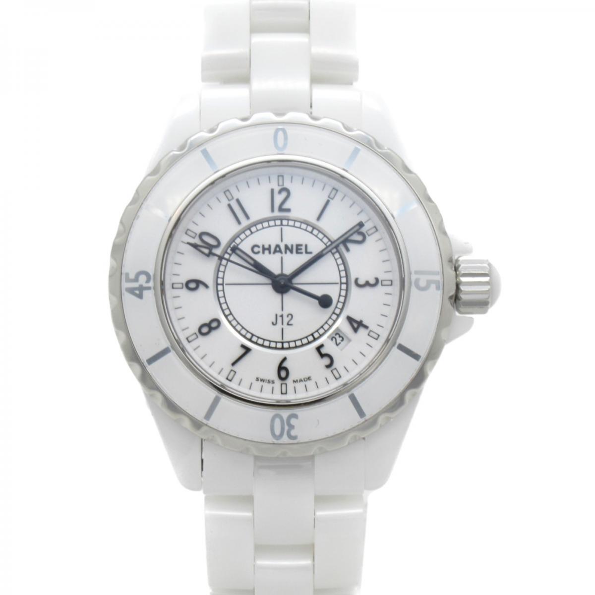Shop Authentic Chanel J12 Ceramic White Dial White Steel Strap Watch for Women - J12 H0968 - Luxxuri