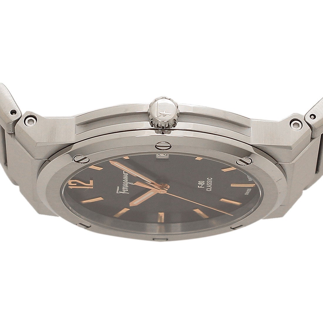 Shop Authentic Salvatore Ferragamo F-80 Classic Black Dial Silver Steel Strap Watch for Men - SFDT02423 - Luxxuri