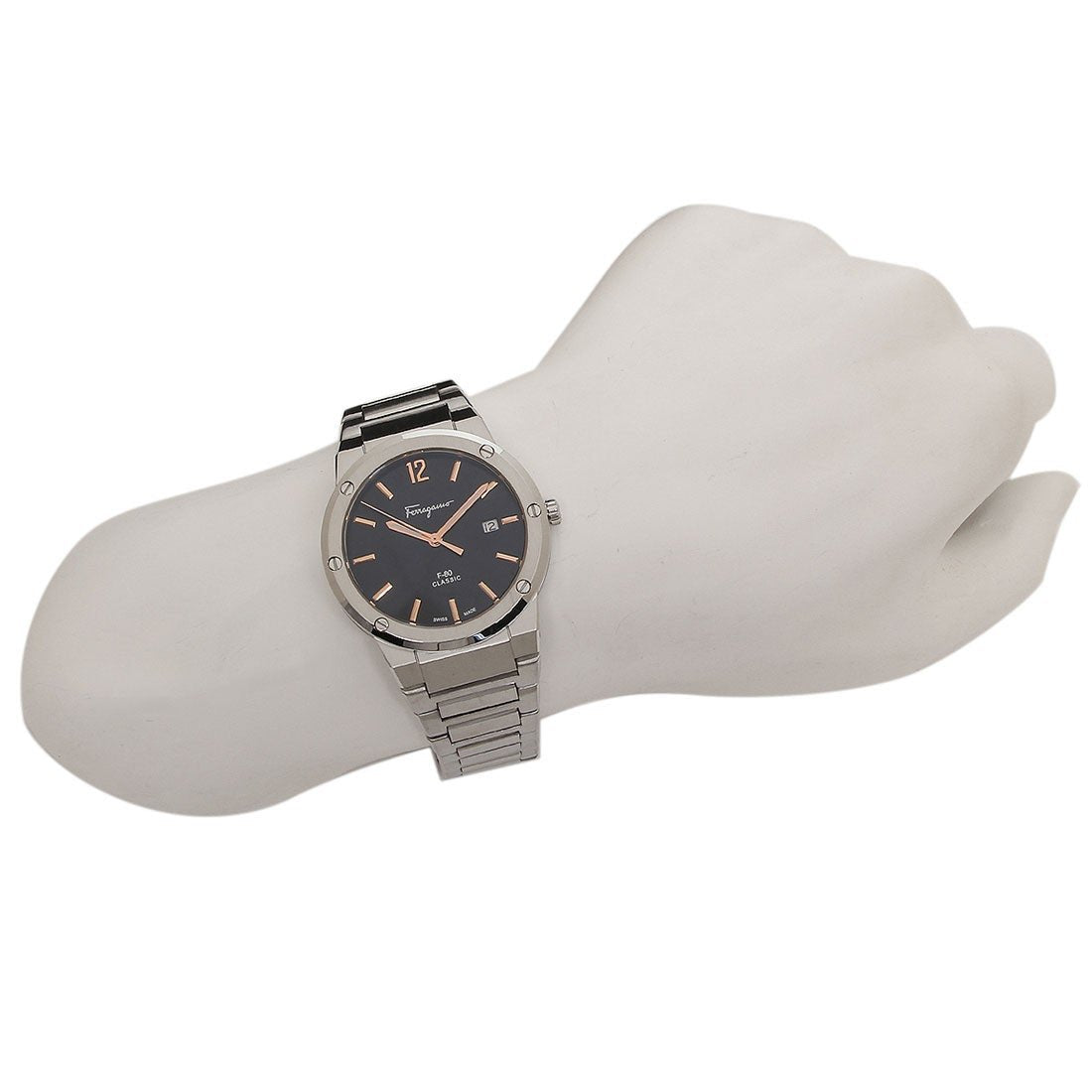 Shop Authentic Salvatore Ferragamo F-80 Classic Black Dial Silver Steel Strap Watch for Men - SFDT02423 - Luxxuri