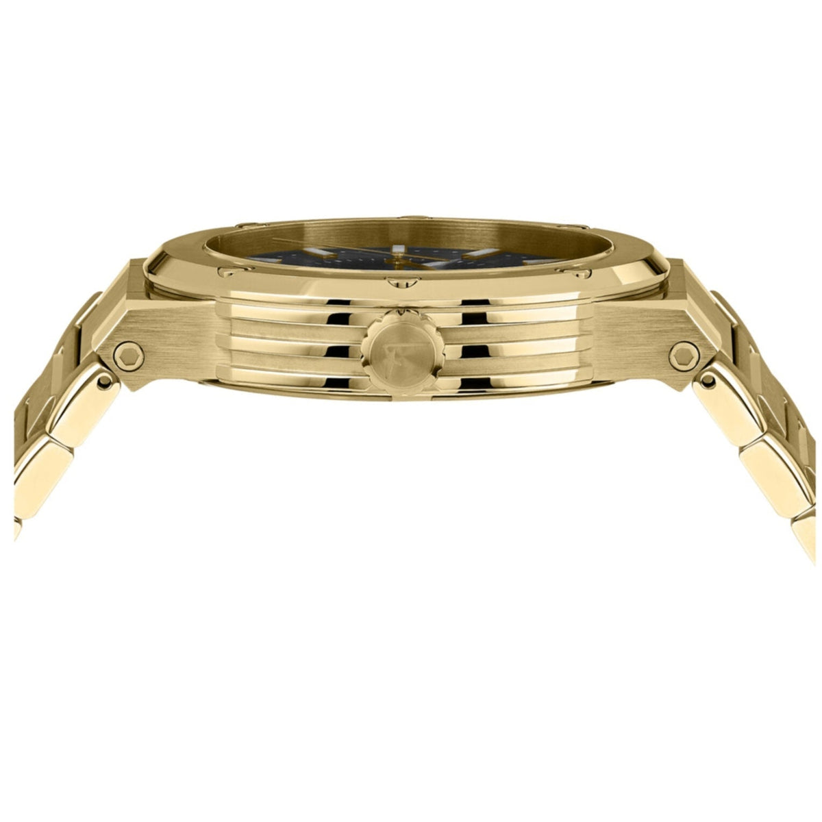 Shop Authentic Salvatore Ferragamo F-80 Classic Black Dial Gold Steel Strap Watch for Men - SFHY00821 - Luxxuri