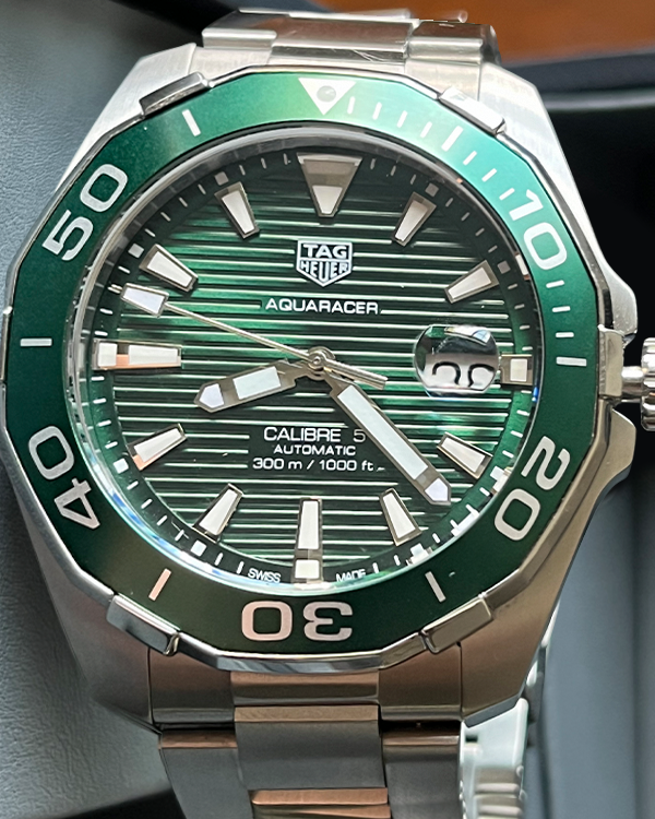 Shop Authentic Tag Heuer Aquaracer Green Dial Watch for Men - WAY201S.BA0927 - Luxxuri