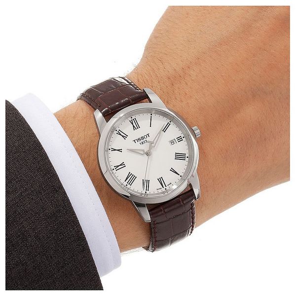 Shop Authentic Tissot T Classic Dream White Dial Brown Leather Strap Watch for Men - T033.410.16.013.01 - Luxxuri