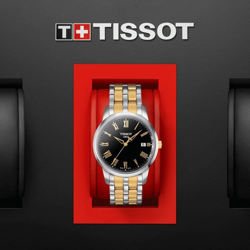 Shop Authentic Tissot T Classic Dream Black Dial Two Tone Steel Strap Watch for Men - T033.410.22.053.01 - Luxxuri