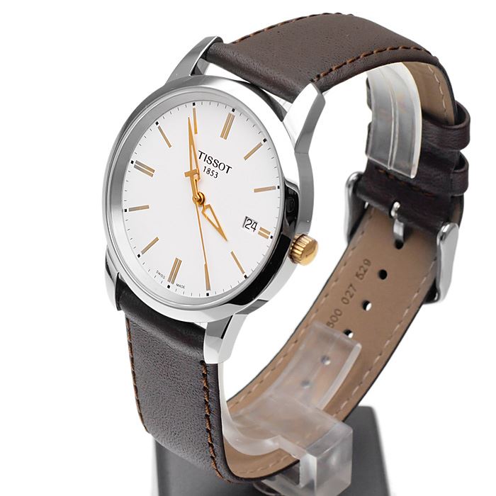 Shop Authentic Tissot T Classic Dream White Dial Brown Leather Strap Watch for Men - T033.410.26.011.01 - Luxxuri