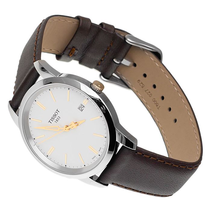 Shop Authentic Tissot T Classic Dream White Dial Brown Leather Strap Watch for Men - T033.410.26.011.01 - Luxxuri
