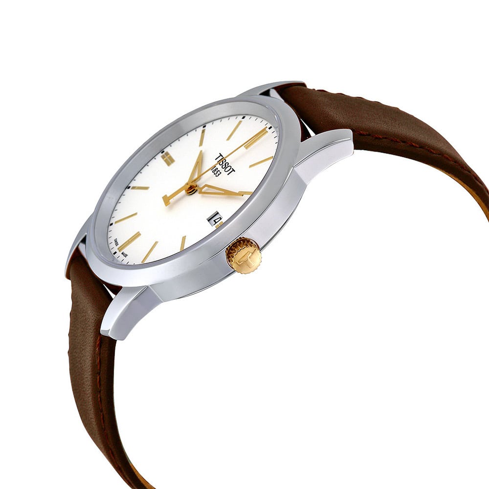 Shop Authentic Tissot T Classic Dream White Dial Brown Leather Strap Watch for Men - T033.410.26.011.01 - Luxxuri
