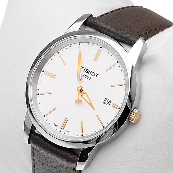 Shop Authentic Tissot T Classic Dream White Dial Brown Leather Strap Watch for Men - T033.410.26.011.01 - Luxxuri