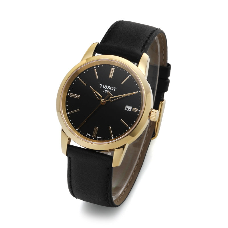 Shop Authentic Tissot T Classic Dream Black Dial Black Leather Strap Watch for Men - T033.410.36.051.01 - Luxxuri