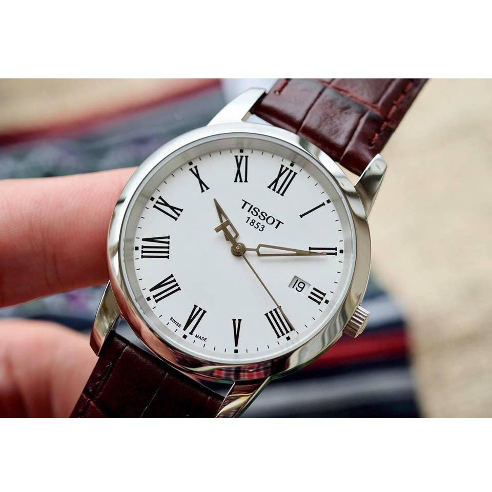 Shop Authentic Tissot T Classic Dream White Dial Brown Leather Strap Watch for Men - T033.410.16.013.01 - Luxxuri