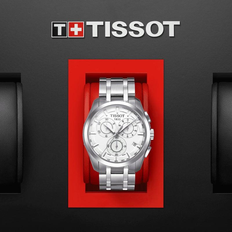 Shop Authentic Tissot T Classic Couturier Chronograph White Dial Silver Steel Strap Watch For Men - T101.617.11.031.00 - Luxxuri