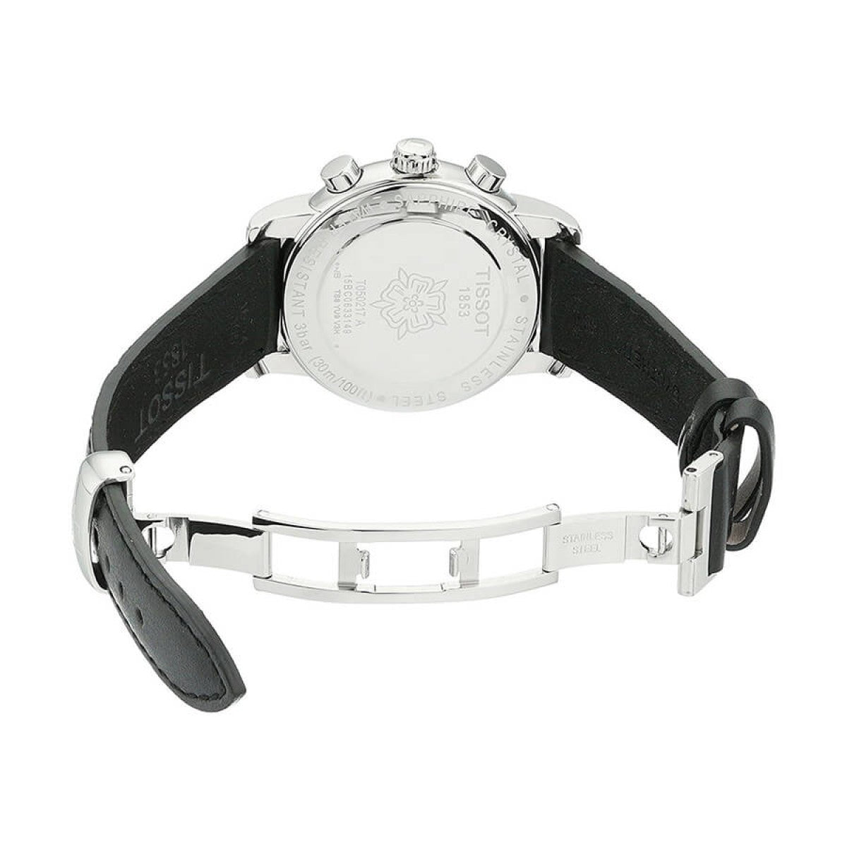 Shop Authentic Tissot Dressport Chronograph Black Dial Black Leather Strap Watch for Women - T050.217.17.057.00 - Luxxuri