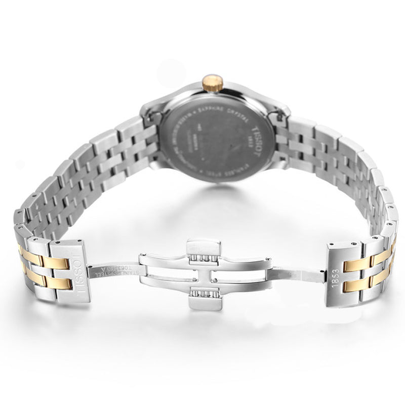 Shop Authentic Tissot T Classic Tradition White Dial Two Tone Mesh Bracelet Watch for Women - T063.210.22.037.00 - Luxxuri