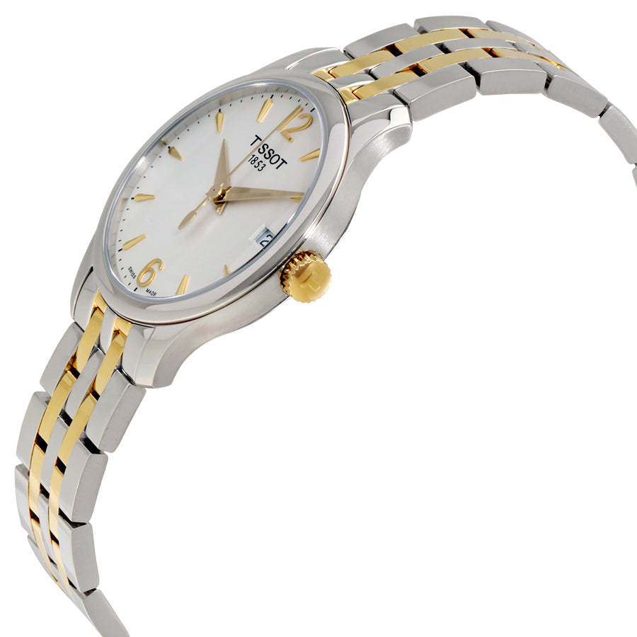 Shop Authentic Tissot T Classic Tradition White Dial Two Tone Mesh Bracelet Watch for Women - T063.210.22.037.00 - Luxxuri