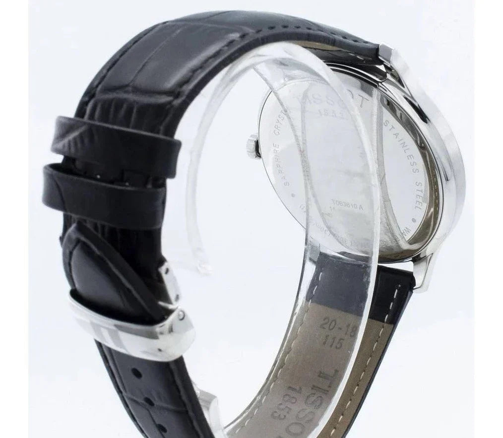 Shop Authentic Tissot T Classic Tradition Black Dial Black Leather Strap Watch For Men - T063.610.16.057.00 - Luxxuri