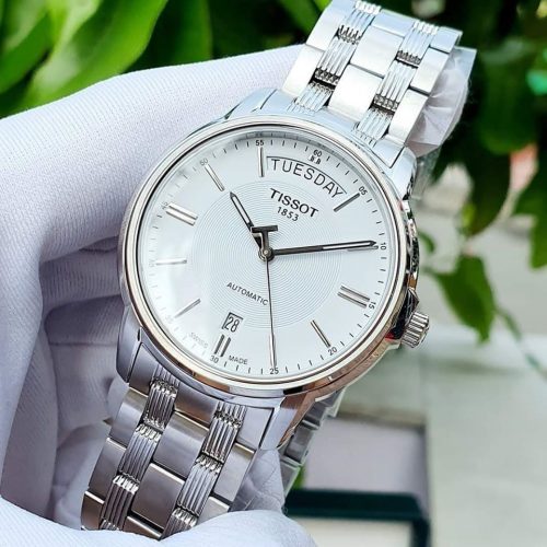 Shop Authentic Tissot T Classic Automatic III Day Date White Dial Silver Steel Strap Watch for Men - T065.930.11.031.00 - Luxxuri