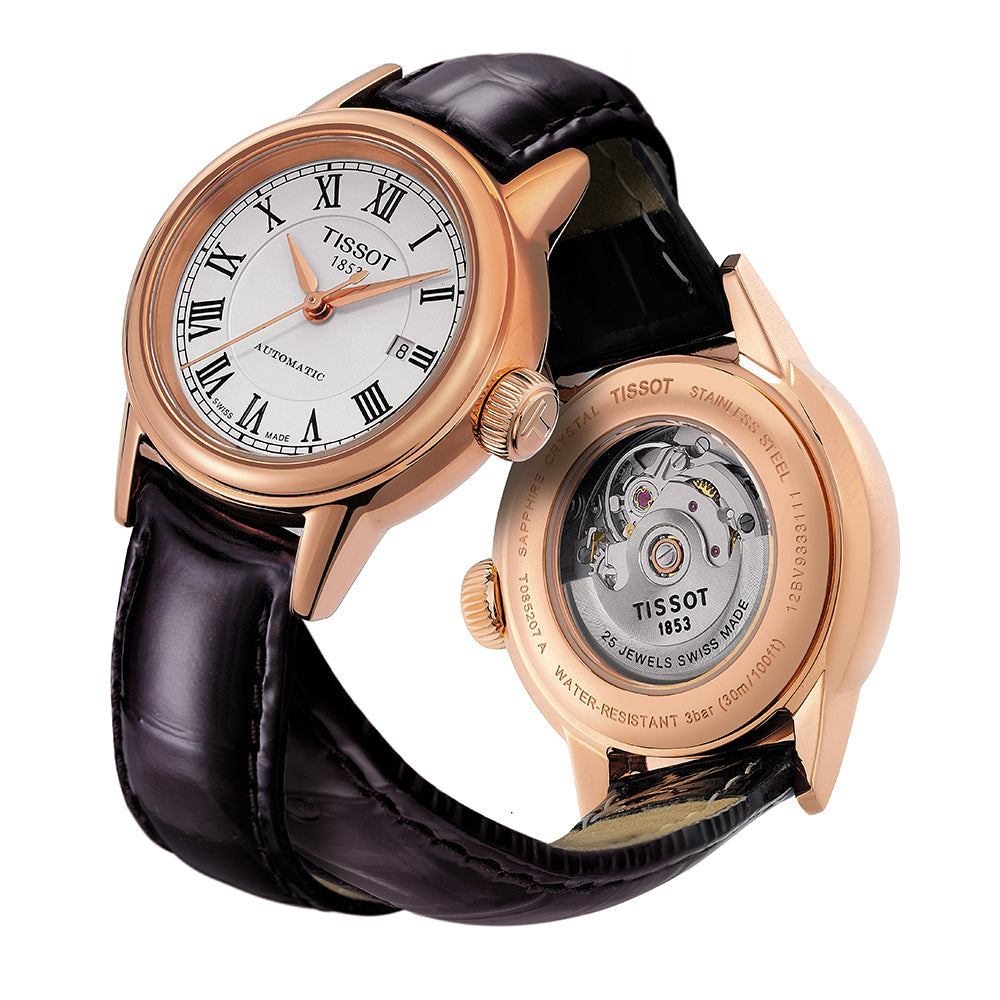 Shop Authentic Tissot T Classic Carson White Dial Brown Leather Strap Watch For Women - T085.207.36.013.00 - Luxxuri