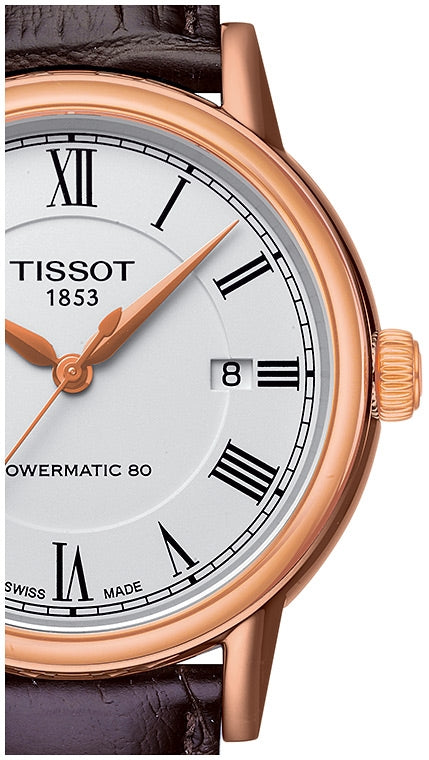 Shop Authentic Tissot T Classic Carson Powermatic 80 White Dial Brown Leather Strap Watch for Men - T085.407.36.013.00 - Luxxuri