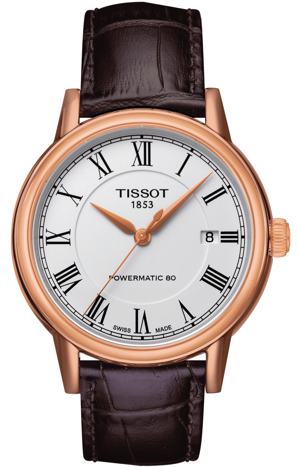 Shop Authentic Tissot T Classic Carson Powermatic 80 White Dial Brown Leather Strap Watch for Men - T085.407.36.013.00 - Luxxuri