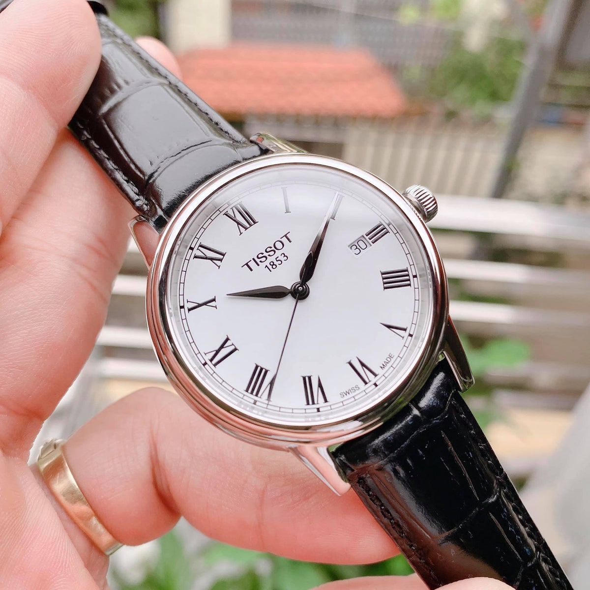 Shop Authentic Tissot T Classic Carson White Dial Black Leather Strap Watch for Men - T085.410.16.013.00 - Luxxuri